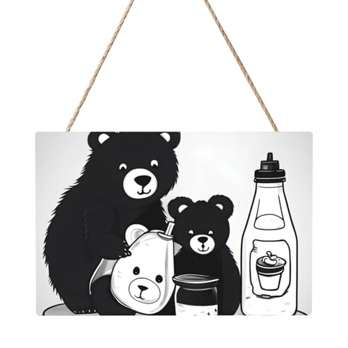 Rechteckiges Bild mit Milchflaschenbär, 20,3 x 30,5 cm, elegante, moderne Wanddekoration, um Ihren Raum zu verschönern Rechteckiges Bild mit Milchflaschenbär, 20,3 x 30,5 cm, elegante, moderne Wanddekoration, um Ihren Raum zu verschönern von PEGQCVAM