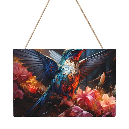 Rechteckiges Paneelgemälde Kolibri 20,3 x 30,5 cm Elegante, moderne Wanddekoration für Ihr Zuhause zur Verschönerung Ihres Raumes von PEGQCVAM