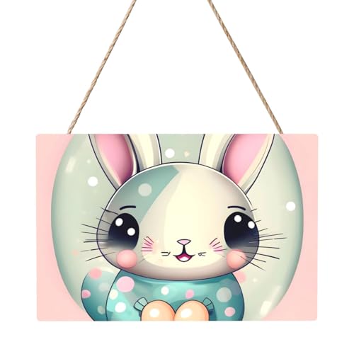 Rechteckiges Paneelgemälde mit Cartoon-Hasen-Motiv, 20,3 x 30,5 cm, elegante, moderne Wanddekoration für Zuhause, um Ihren Raum zu verschönern von PEGQCVAM