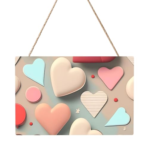 Rechteckiges Paneelgemälde mit Liebesmuster, 20,3 x 30,5 cm, elegante, moderne Wanddekoration für Zuhause, um Ihren Raum zu verschönern. von PEGQCVAM