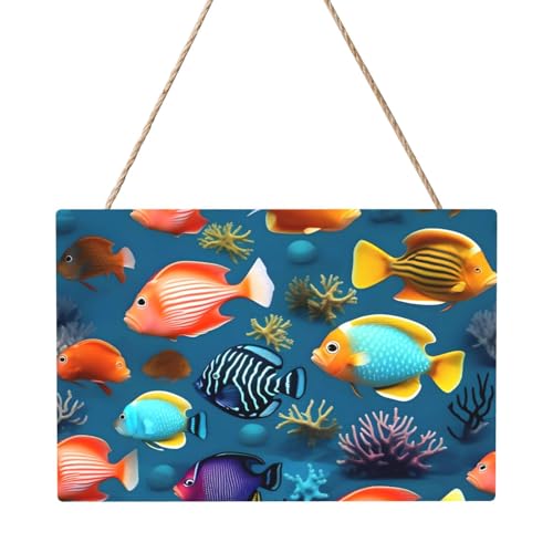 Rechteckiges Paneelgemälde mit U-Boot-Rifffischen 20,3 x 30,5 cm. Elegante, moderne Wanddekoration für Ihr Zuhause. von PEGQCVAM