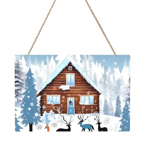 Rechteckiges Paneelgemälde mit Winterrehkitz, 20,3 x 30,5 cm, elegante, moderne Wanddekoration für Ihr Zuhause, um Ihren Raum zu verschönern von PEGQCVAM