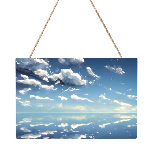 Rechteckiges Paneelgemälde mit blauem Himmel und weißen Wolken, 20,3 x 30,5 cm, elegante, moderne Wanddekoration für Zuhause, um Ihren Raum zu verschönern von PEGQCVAM