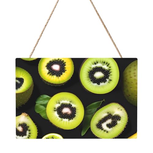 Rechteckiges Paneelgemälde mit grünem Kiwi, 20,3 x 30,5 cm, elegante, moderne Wanddekoration, um Ihren Raum zu verschönern. von PEGQCVAM