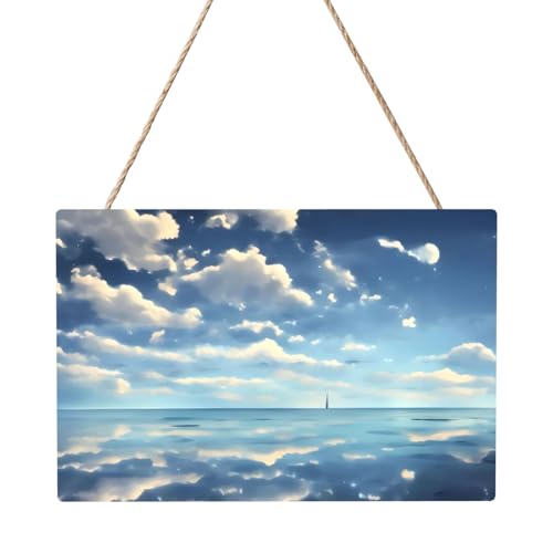 Rechteckiges Paneelgemälde mit weißen Wolken über dem Meer, 20,3 x 30,5 cm, elegante, moderne Wanddekoration, um Ihren Raum zu verschönern Rechteckiges Paneelgemälde mit weißen Wolken über dem Meer, 20,3 x 30,5 cm, elegante, moderne Wanddekoration, um Ihren Raum zu verschönern von PEGQCVAM