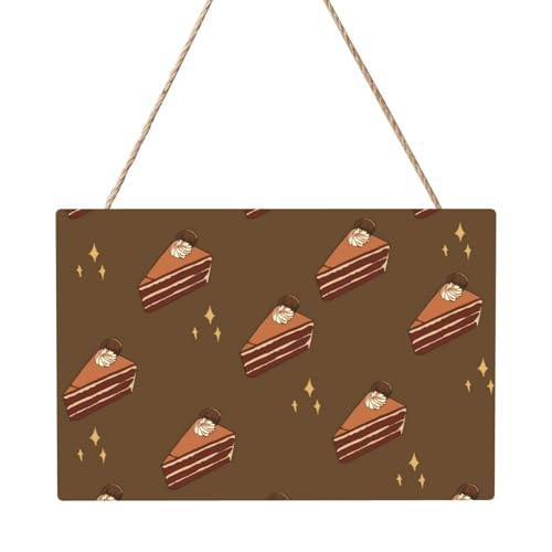 Rechteckiges Tafelgemälde mit Schokoladenquadrate für Kuchen, 20,3 x 30,5 cm. Elegante, moderne Wanddekoration für Ihr Zuhause. von PEGQCVAM