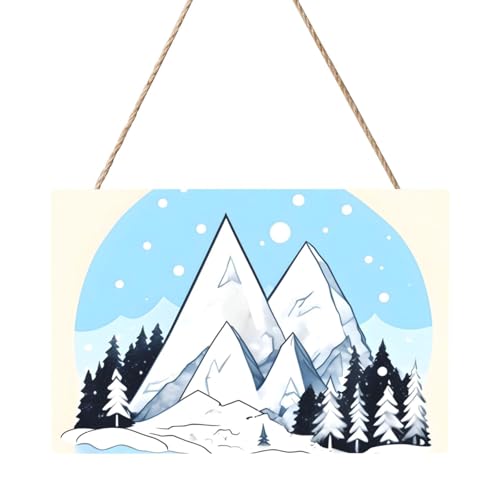 Rechteckiges Tafelgemälde mit schneebedeckten Bergen 20,3 x 30,5 cm Elegante, moderne Wanddekoration für Ihr Zuhause zur Verschönerung Ihres Raumes. von PEGQCVAM