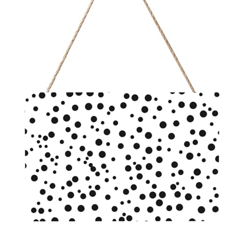 Rechteckiges Tafelgemälde mit schwarzen und weißen Punkten, 20,3 x 30,5 cm, elegante, moderne Wanddekoration, um Ihren Raum zu verschönern. von PEGQCVAM