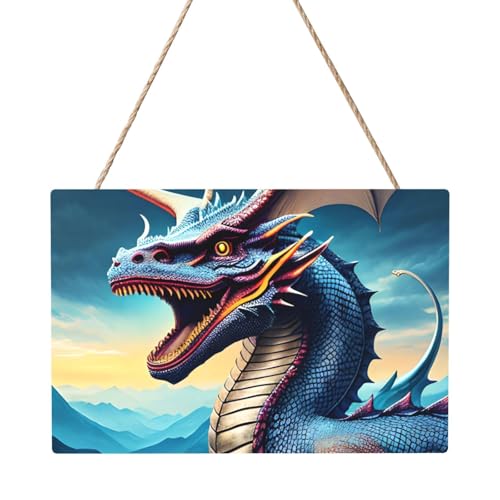 Roaring Dragon Rechteckiges Panel-Gemälde, 20,3 x 30,5 cm, elegante, moderne Wanddekoration für Zuhause, um Ihren Raum zu verschönern von PEGQCVAM