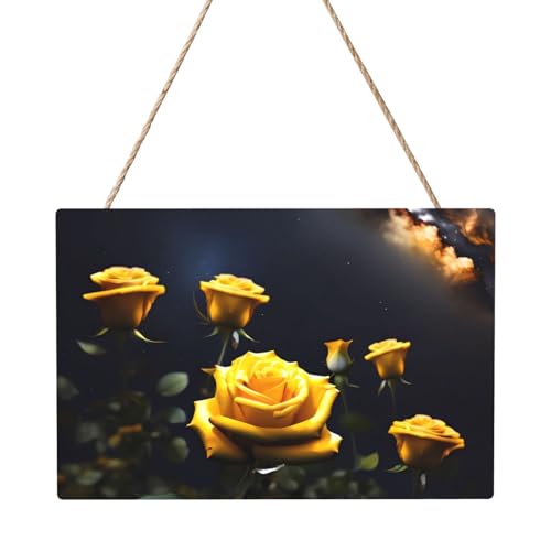 Schöne gelbe Rosen, rechteckig, 20,3 x 30,5 cm, elegante, moderne Wanddekoration, um Ihren Raum zu verschönern von PEGQCVAM