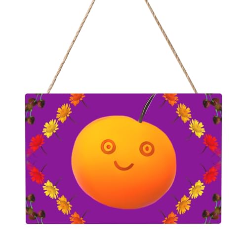 Smiley-Orange, rechteckiges Panel-Gemälde, 20,3 x 30,5 cm, elegante, moderne Wanddekoration, um Ihren Raum zu verschönern von PEGQCVAM