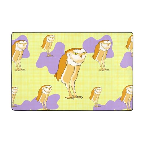 Stehender Eulen-Flanell-Teppich, 152,4 x 99,1 cm, rutschfester Memory-Schaum, ideal für Wohnzimmer und Büro. Stehender Eulen-Flanell-Teppich, 152,4 x 99,1 cm, rutschfester Memory-Schaum, ideal für Wohnzimmer und Büro. von PEGQCVAM