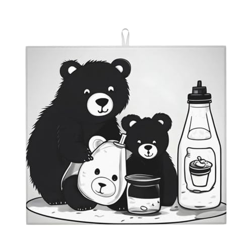 Süße Milchflasche Bär Abtropfmatte für Küche Wasserabsorbierend, schnell trocknend, rutschfest, geeignet für Geschirr, einfach zu lagern und zu reinigen. Süße Milchflasche Bär Abtropfmatte für Küche Wasserabsorbierend, schnell trocknend, rutschfest, geeignet für Geschirr, einfach zu lagern und zu reinigen. von PEGQCVAM