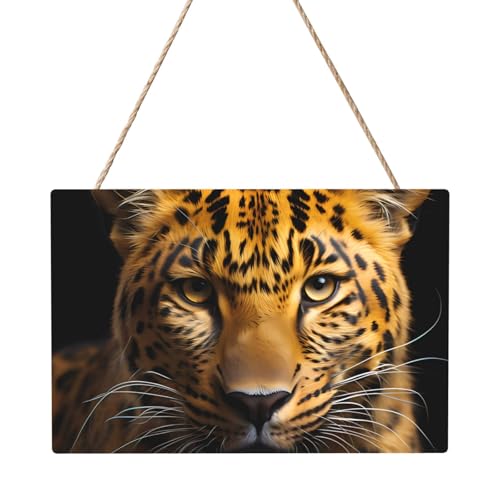 The Deep-Eyed Leopard Rechteckiges Paneelgemälde 20,3 x 30,5 cm Elegante, moderne Wanddekoration für Zuhause zur Verschönerung Ihres Raumes von PEGQCVAM