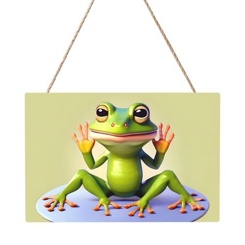 The Funny Frog Doing Yoga Rechteckiges Paneelgemälde 20,3 x 30,5 cm Elegante, moderne Wanddekoration für Zuhause zur Verschönerung Ihres Raumes von PEGQCVAM
