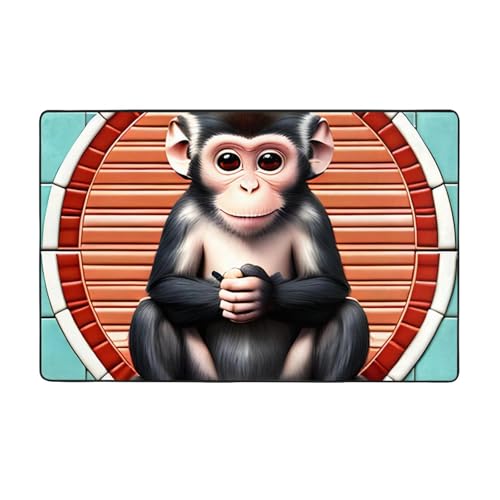 The Silent Monkey Weicher Flanell-Teppich, 152,4 x 99,1 cm, rutschfester Memory-Schaum, ideal für Wohnzimmer und Büro. von PEGQCVAM