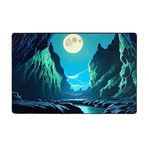 Wasser-Mondhöhle, weicher Flanell-Teppich, 152,4 x 99,1 cm, rutschfester Memory-Schaum, ideal für Wohnzimmer und Büro. Wasser-Mondhöhle, weicher Flanell-Teppich, 152,4 x 99,1 cm, rutschfester Memory-Schaum, ideal für Wohnzimmer und Büro. von PEGQCVAM
