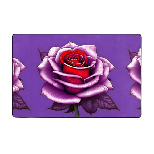 Weicher Flanell-Teppich, 152,4 x 99,1 cm, rutschfester Memory-Schaum, ideal für Wohnzimmer und Büro von PEGQCVAM