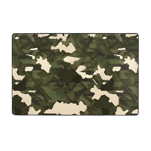 Weicher Flanell-Teppich im Armee-Camouflage-Stil, 152,4 x 99,1 cm, rutschfester Memory-Schaum, ideal für Wohnzimmer und Büro. Weicher Flanell-Teppich im Armee-Camouflage-Stil, 152,4 x 99,1 cm, rutschfester Memory-Schaum, ideal für Wohnzimmer und Büro. von PEGQCVAM
