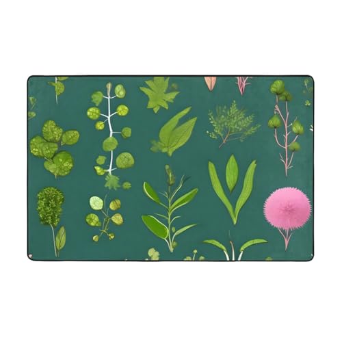 Weicher Flanell-Teppich mit Blumen und Pflanzen, 152,4 x 99,1 cm, rutschfester Memory-Schaum, ideal für Wohnzimmer und Büro. Weicher Flanell-Teppich mit Blumen und Pflanzen, 152,4 x 99,1 cm, rutschfester Memory-Schaum, ideal für Wohnzimmer und Büro. von PEGQCVAM
