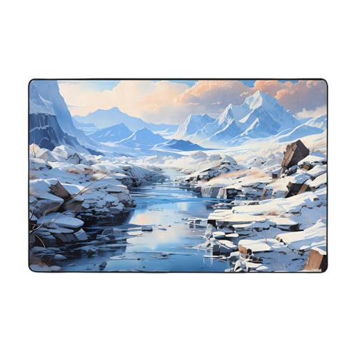 Weicher Flanell-Teppich mit schneebedeckter Berglandschaft, 152,4 x 99,1 cm, rutschfester Memory-Schaum, ideal für Wohnzimmer und Büro. Weicher Flanell-Teppich mit schneebedeckter Berglandschaft, 152,4 x 99,1 cm, rutschfester Memory-Schaum, ideal für Wohnzimmer und Büro. von PEGQCVAM