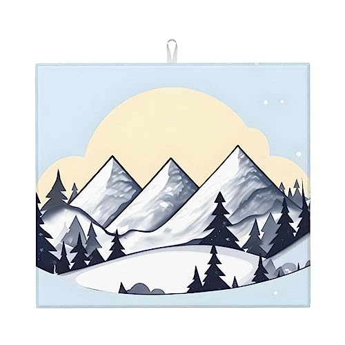 Weiße Schneegebirge Abtropfmatte für Küche Wasserabsorbierend, schnell trocknend, rutschfest, geeignet für Geschirr, einfach zu lagern und zu reinigen. Weiße Schneegebirge Abtropfmatte für Küche Wasserabsorbierend, schnell trocknend, rutschfest, geeignet für Geschirr, einfach zu lagern und zu reinigen. von PEGQCVAM