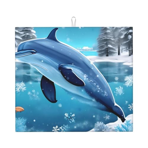 Winter The Dolphin Abtropfmatte für Küche Wasserabsorbierend, schnell trocknend, rutschfest, geeignet für Geschirr, einfach zu lagern und zu reinigen. Winter The Dolphin Abtropfmatte für Küche Wasserabsorbierend, schnell trocknend, rutschfest, geeignet für Geschirr, einfach zu lagern und zu reinigen. von PEGQCVAM