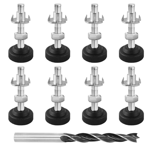 PEGRAUFC 8 x Verstellschraube M8 x 50mm mit Einschlagmuttern,Stellfüße M8,Kontermuttern und Metallbohrern,Möbelfüße Verstellbar,Justierschraube Verstellfüße Stellfüße Möbelbeschläge Sockel,Möbelfüße PEGRAUFC 8 x Verstellschraube M8 x 50mm mit Einschlagmuttern,Stellfüße M8,Kontermuttern und Metallbohrern,Möbelfüße Verstellbar,Justierschraube Verstellfüße Stellfüße Möbelbeschläge Sockel,Möbelfüße von PEGRAUFC