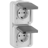 Aufputz Steckdose, IP44, Schuko, senkrecht, grau D 6622 WAB - 2-fach Aufputz Steckdose, IP44, Schuko, senkrecht, grau D 6622 WAB - 2-fach von PEHA BY HONEYWELL