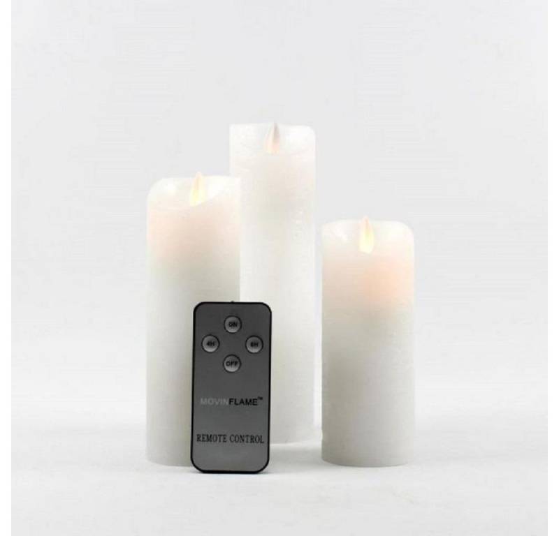 BY PEHA LED-Kerze MB-20107 3er LED Echtwachskerzen Set weiss von BY PEHA
