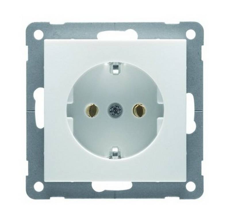 PEHA Unterputz-Steckdose, 1fach reinweiß glänzend Unterputz m. erhöhtem Berührungsschutz von PEHA