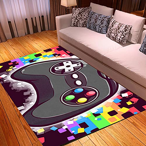 Anime Gamer Teppich Kinder Jungen Groß Kinderzimmer Gaming Teppich Schlafzimmer Dekoration Wohnzimmer Badezimmer Kurzflor Krabbelmatte Modern Weich Kinderteppiche Waschbarer (Bunt,120x180 cm) von PEIHUODAN