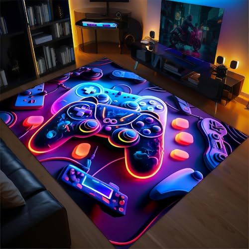 Gaming-Teppich Für Jugendzimmer Jungen Kinder, Coole Gamer Teppiche Mit Gamepads Pc Controller Motiv Design, Rutschfeste Teppich Für Kinderzimmer, Dekoration Für Gaming-Zimmer (Colour 4,100x120cm) von PEIHUODAN