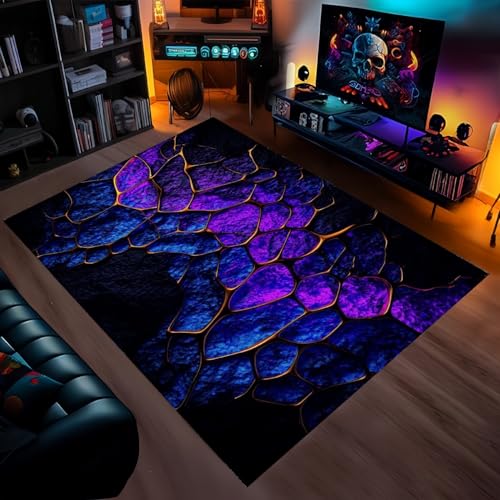 Gaming Teppich Für Jungenzimmer Cooles 3D Design Shooter Gamer FPS Muster Große Gamer Teppiche Für Wohnzimmer Teenager Erwachsene Kinder Jungen Schlafzimmer Teppich Dekor (Farbe 2,140x200cm) von PEIHUODAN