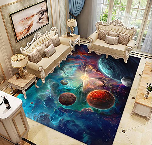 PEIHUODAN 3D Universum Star Anime Gamer Muster Kinder Jugendliche Jungen Teppich Schlafzimmer Dekoration Kinderzimmer Wohnzimmer, Krabbelmatte Modern Weichem Flanell Kinderteppiche (Grün,80 x 160 cm) von PEIHUODAN