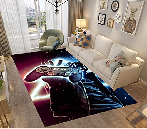 PEIHUODAN 3D Universum Star Anime Gamer Muster Kinder Jugendliche Jungen Teppich Schlafzimmer Dekoration Kinderzimmer Wohnzimmer, Krabbelmatte Modern Weichem Flanell Kinderteppiche (braun,100x120 cm) von PEIHUODAN