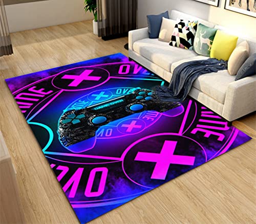 PEIHUODAN Cartoon Gamer Game Controller Teppich Großer Teppich Wohnzimmer Teppich Kinderzimmer Teppich Schlafzimmer Teppich Waschbar Küche Teppich Flur Bad Matte Läufer Carpet (Farbe 2,120 x 180 cm) von PEIHUODAN