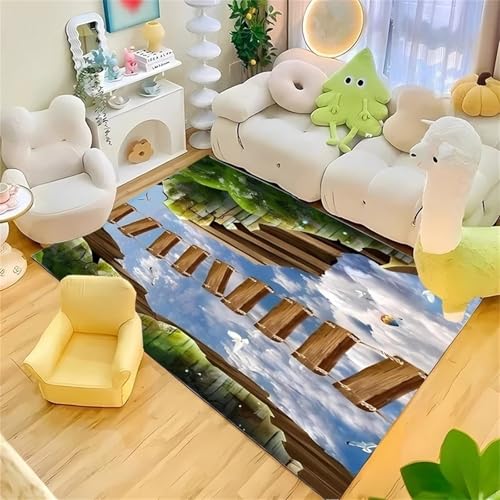 PEIHUODAN Coole 3D-Visual-Game-Dekoteppiche, Moderne Spielzimmer-Atmosphäre Teenager Kinder, Spielmatte Bettvorleger Schlafzimmer Eines Jungen Für Das Wohnzimmer Schlafzimmer (Farbe 5,160x230cm) von PEIHUODAN