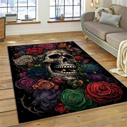 PEIHUODAN Dekorative Teppiche Für Jungenzimmer, Cooler Teppich Mit Dunkler Atmosphäre Im Gothic-Horror-Stil, Gaming-Bodenmatte Für Jugendliche Kinder Für Wohnzimmer Schlafzimmer (Farbe 5,160x200cm) von PEIHUODAN
