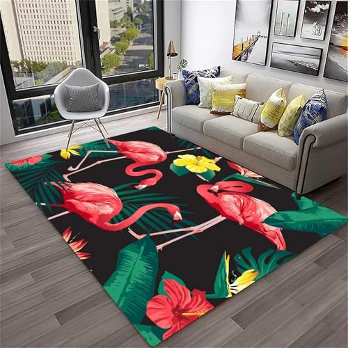 PEIHUODAN Großer Teppich Für Den Wohnbereich, Moderne Flamingo Cool Spielmatte, Teppiche Für Jugendliche Kinderzimmer Weicher Flanellteppich Für Bett Im Schlafzimmer Von Jungen (Farbe 4,80x160cm) von PEIHUODAN