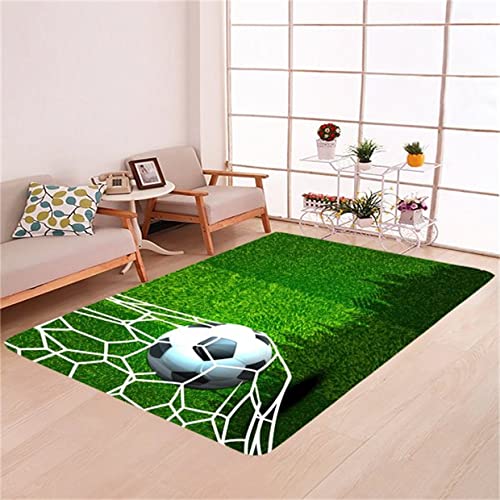 PEIHUODAN Kinder Schlafzimmer Teppich Fußball 3D Wasser Feuer Blitz Geometrie Großer Wohnzimmer Teppich Grüner Fußballplatz Jungen Spielbereich Gepolsterte Küche Korridor Badematte (Grün,120x160 cm) PEIHUODAN Kinder Schlafzimmer Teppich Fußball 3D Wasser Feuer Blitz Geometrie Großer Wohnzimmer Teppich Grüner Fußballplatz Jungen Spielbereich Gepolsterte Küche Korridor Badematte (Grün,120x160 cm) von PEIHUODAN