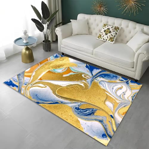 PEIHUODAN Marmor Teppich Wohnzimmer Dekoration Flauschiger Bereich Teppich Schlafzimmer Arbeitszimmer Flur Super Saugfähig rutschfeste Badematte, 80x120 cm, Color 4 von PEIHUODAN