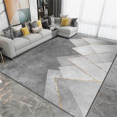 PEIHUODAN Minimalistischer Teppich Mit Geometrischen Linien Für Den Wohnbereich, Weicher Teppich Für Das Kinderzimmer Neben Dem Bett, Moderne Wohnaccessoire, rutschfeste Fußmatte (Farbe 6,100x120cm) von PEIHUODAN