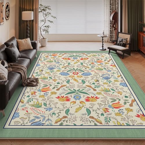 PEIHUODAN Moderner Blumen-Teppich, Bunten Schmetterlings-Blumen-Wohnzimmer-Carpet, Küchen-Esszimmer-Kaffeeplatz-Bodenmatte, Flur-rutschfeste Teppiche, Laufteppich, Schlafzimme (Colour 9,100x120cm) von PEIHUODAN