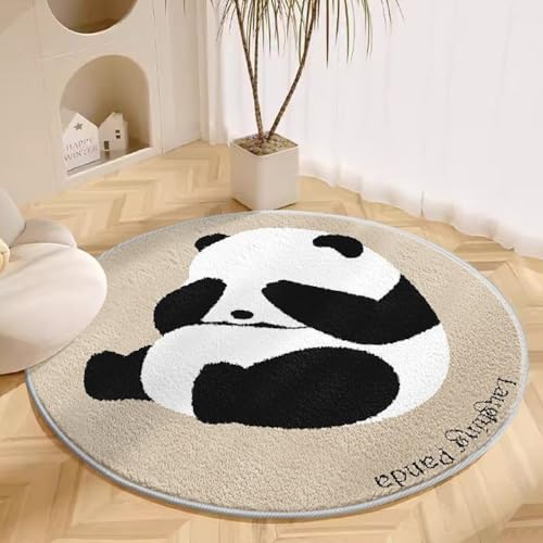 PEIHUODAN Runder Teppich für Kinderzimmer von Mädchen – süße, weiche Teppiche mit Cartoon-Tiermotiv und Rutschfester Unterseite, Schlafzimmermatte für Raumdekoration (Pattern 4,100cm) von PEIHUODAN