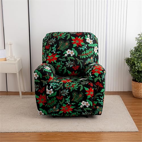 PEIHUODAN Sesselbezug Stretch Hoch Elastisch für Relaxsessel & Fernsehseller - Landhausdesign Blumenmuster mit seitlicher Tasche | Polyester Sesselüberzug Universell (Pattern 3,1 Places) von PEIHUODAN