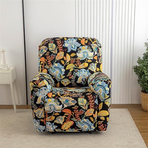 PEIHUODAN Sesselbezug Stretch Hoch Elastisch für Relaxsessel & Fernsehseller - Landhausdesign Blumenmuster mit seitlicher Tasche | Polyester Sesselüberzug Universell (Pattern 5,1 Places) von PEIHUODAN