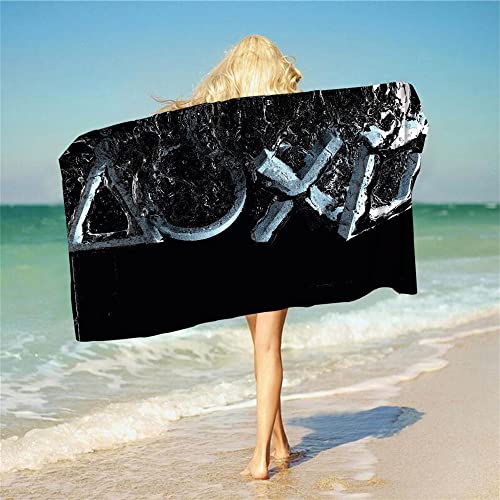 PEIHUODAN Strandtücher mit 3D-Spielsymbolen Extra Groß für Erwachsene Männer Kinder Jungen Gamer Mikrofaser leicht Luxus XL Schnell Trocknend Neuheit Badetücher Reise Surfdecke (Farbe 5,70x140CM) von PEIHUODAN