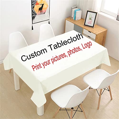 Personalisierte Foto-Tischdecke wasserdichte Tischdecke aus Polyester personifizieren Foto Wort Logo Karikatur Gartenparty Dekoration Esstisch Couchtisch Tischdecke (140 x 260 cm) von PEIHUODAN