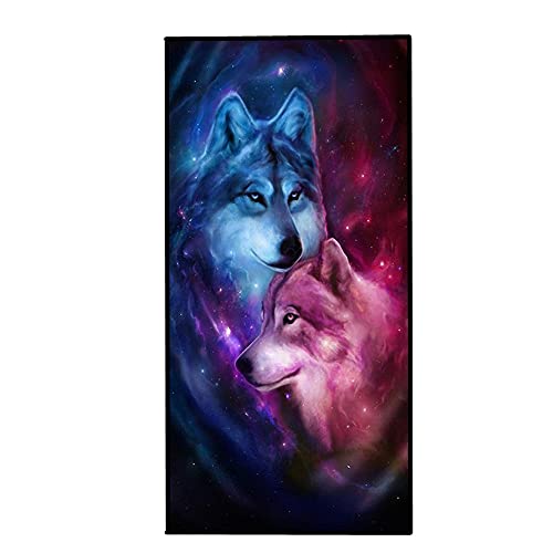 Strandtuch Microfaser Extra Groß 3D Muster XL XXL Frottee Kinder Teenager Jungen Herren Bunt Tiger Löwe Wolf Tier Motiv Handtuch Badetuch Stranddecke Surfen Schwimmen Kuscheldecke (150 x 200 cm,Rosa) von PEIHUODAN